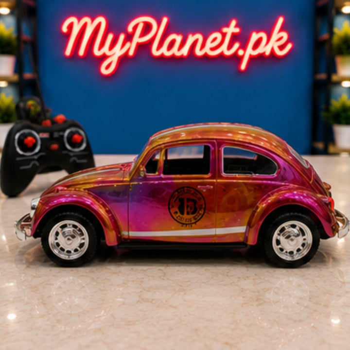 Rechargeable Neon Style Beetle RC Car with LED Lights