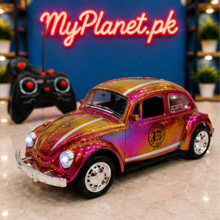Rechargeable Neon Style Beetle RC Car with LED Lights