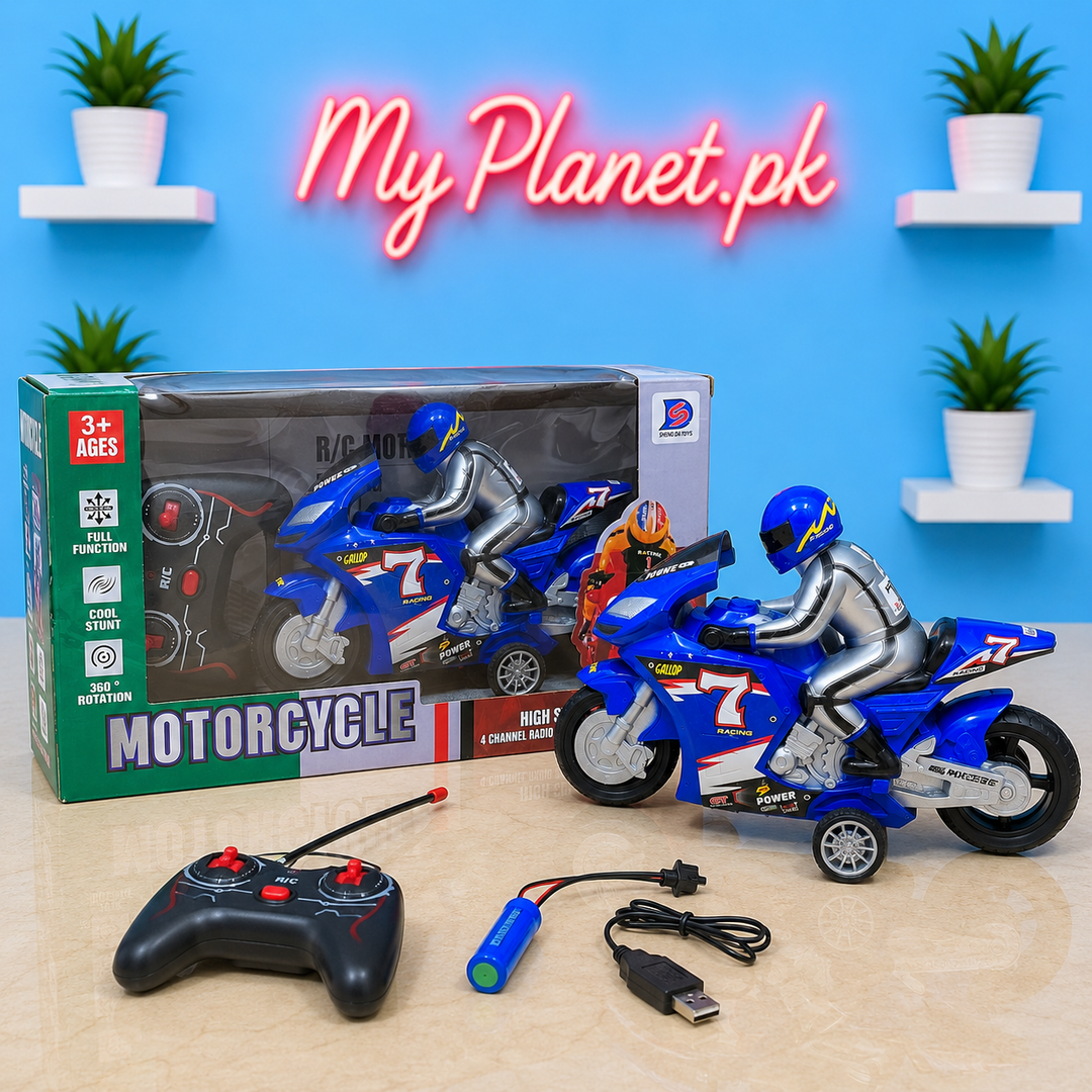 Remote Control High Speed Stunt Motorcycle with 360° Rotation