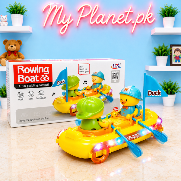 Rowing Boat Duck Toy with Lights, Music & Bump and Go Action