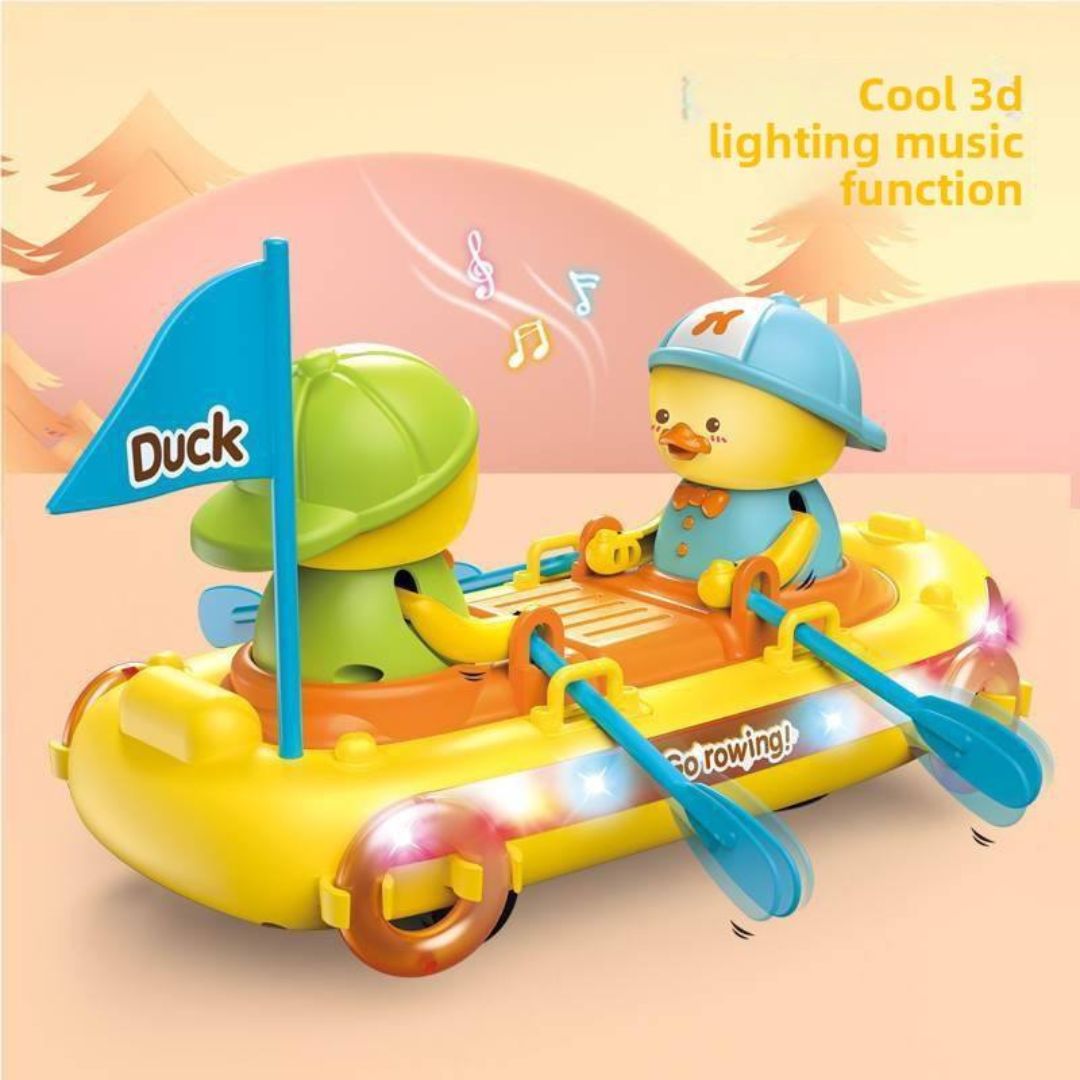 Rowing Boat Duck Toy with Lights, Music &amp; Bump and Go Action