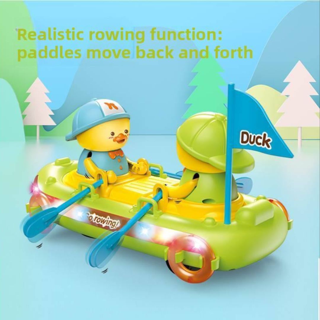 Rowing Boat Duck Toy with Lights, Music &amp; Bump and Go Action