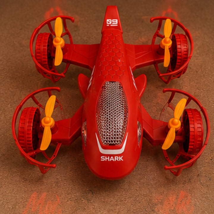 Shark Electric Plane Toy with LED Lights &amp; 360° Spin Action