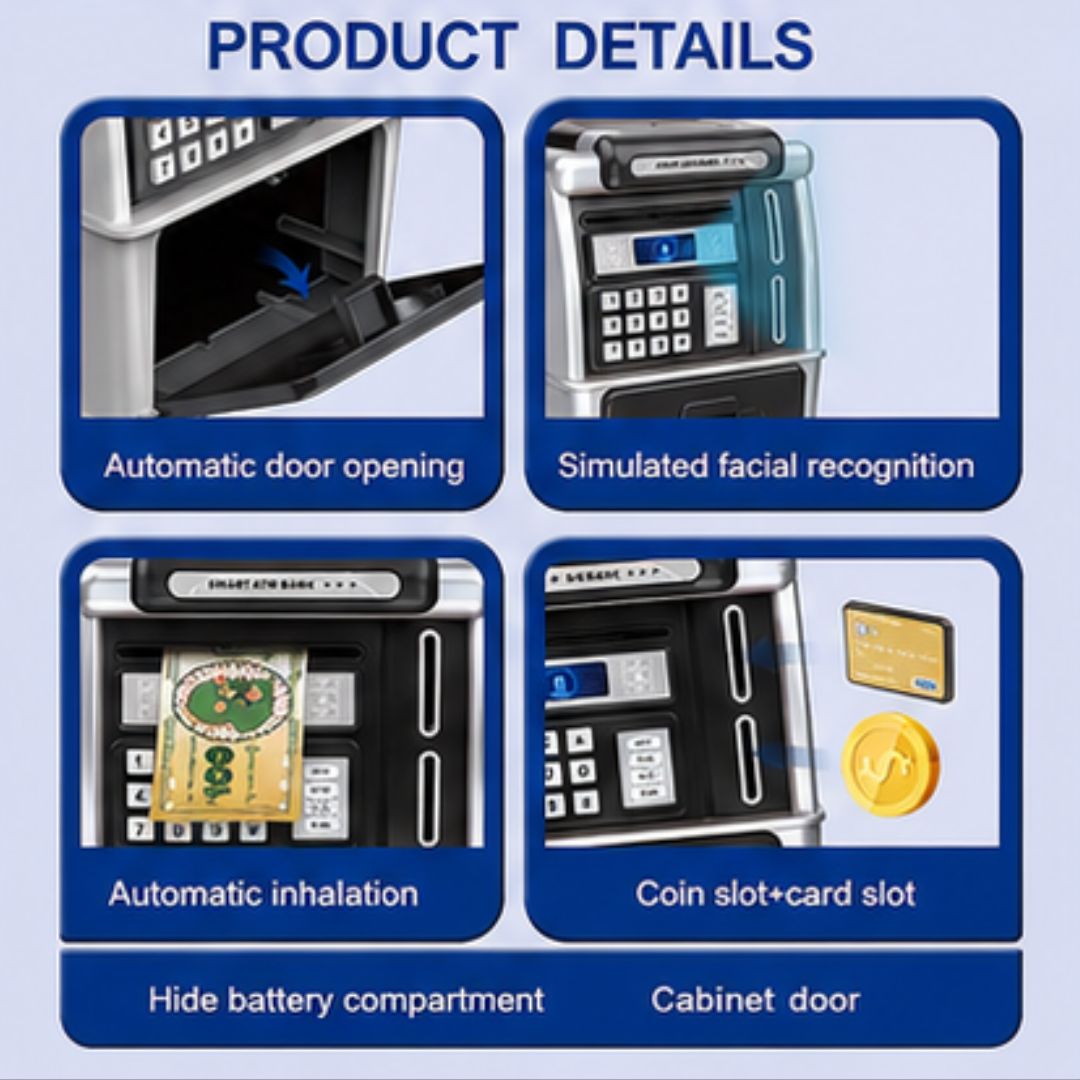 Smart ATM Bank Money Saving Toy with Password &amp; ATM Card