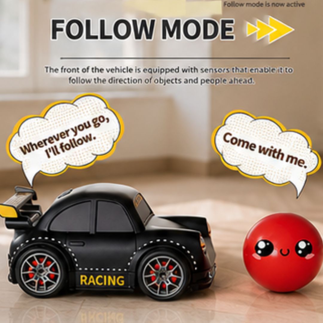 Smart Mini RC Follow Me Car with Escape Mode &amp; Remote Control