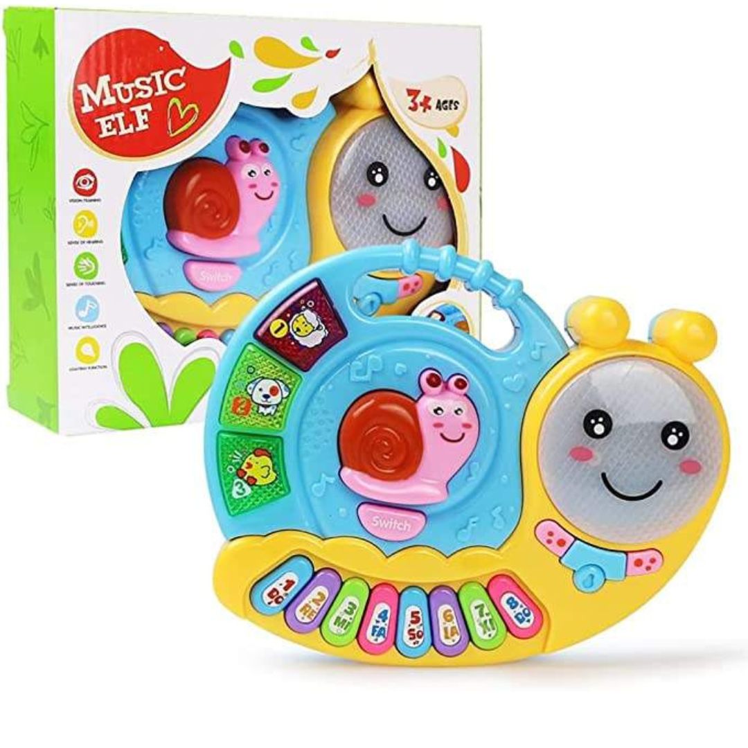 Snail Shaped Musical Piano with Lights Toy