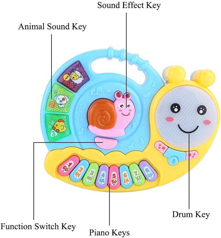 Snail Shaped Musical Piano with Lights Toy