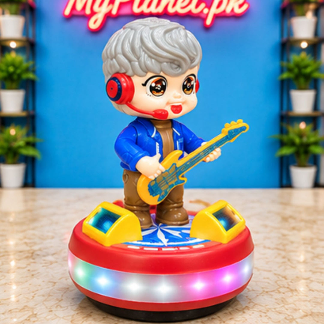 Stage Guitar Rockstar with Lights, Music &amp; 360° Rotation