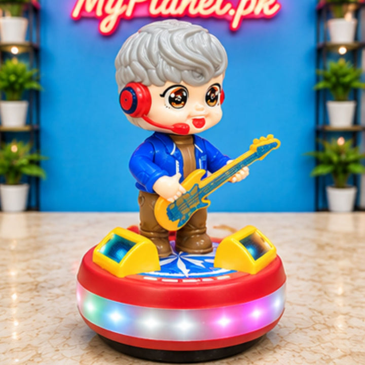 Stage Guitar Rockstar with Lights, Music &amp; 360° Rotation