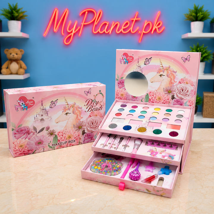 Unicorn DIY Makeup Box &amp; Beads Set for Girls