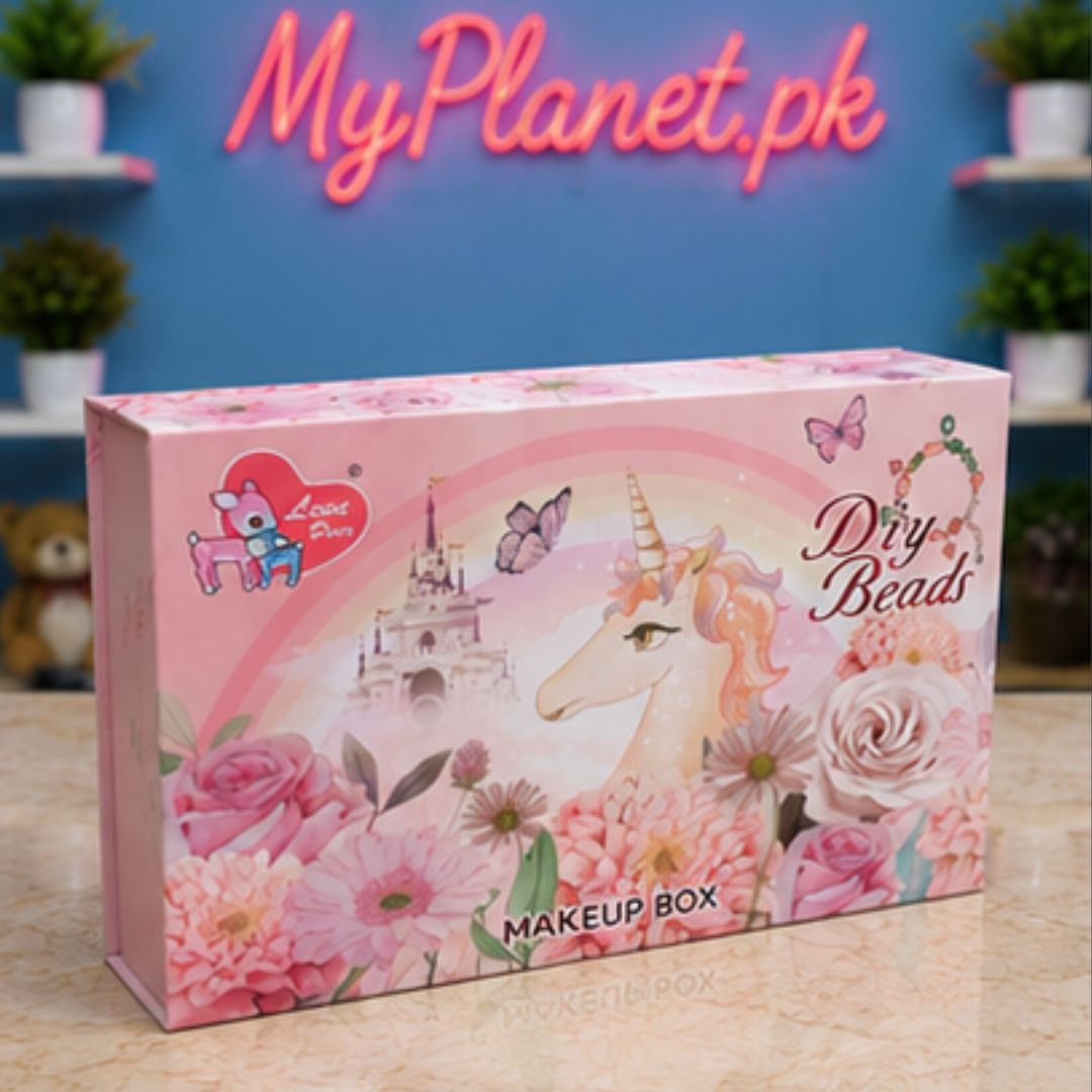 Unicorn DIY Makeup Box &amp; Beads Set for Girls