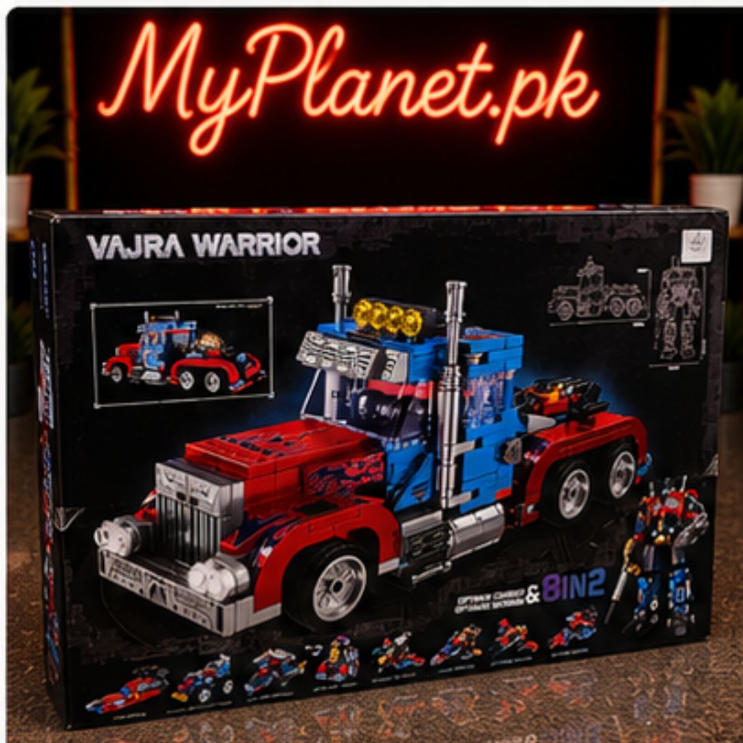 Vajra Warrior 8-in-2 Transformer Building Blocks Robot &amp; Truck Set (725+ Pieces)