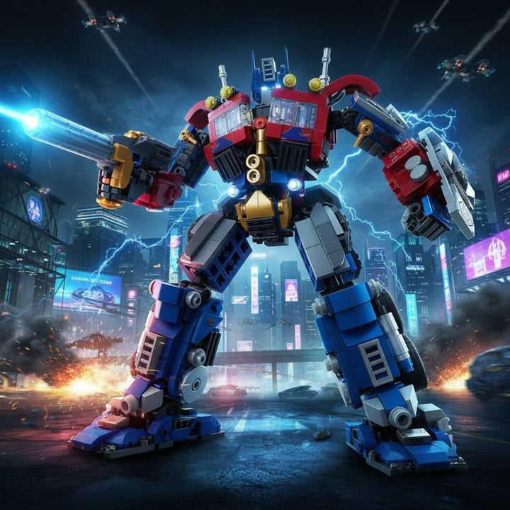 Vajra Warrior 8-in-2 Transformer Building Blocks Robot &amp; Truck Set (725+ Pieces)