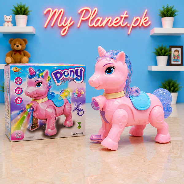 Walking Musical Pony Toy with Lights & Sound