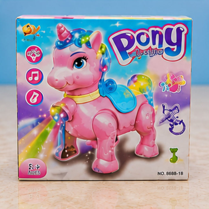 Walking Musical Pony Toy with Lights &amp; Sound