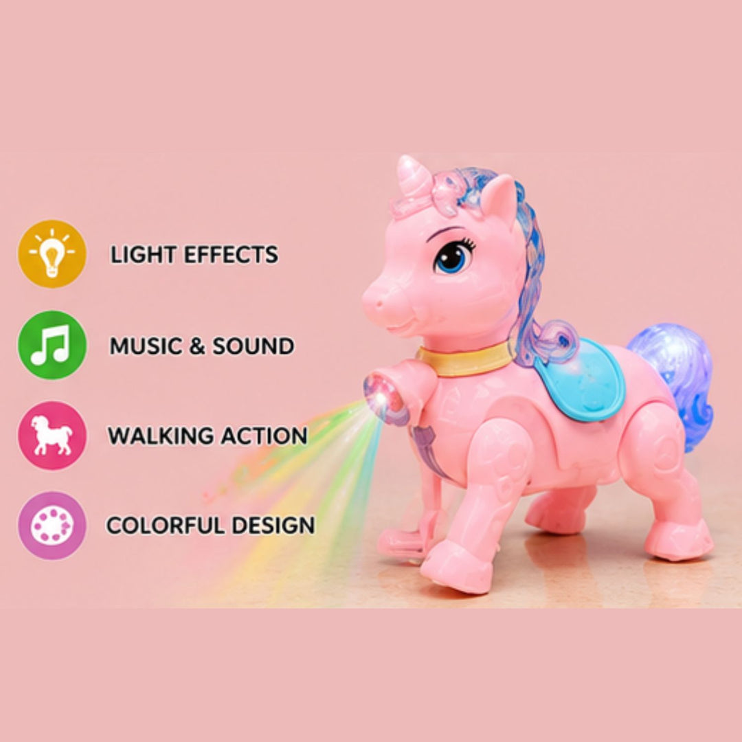 Walking Musical Pony Toy with Lights &amp; Sound