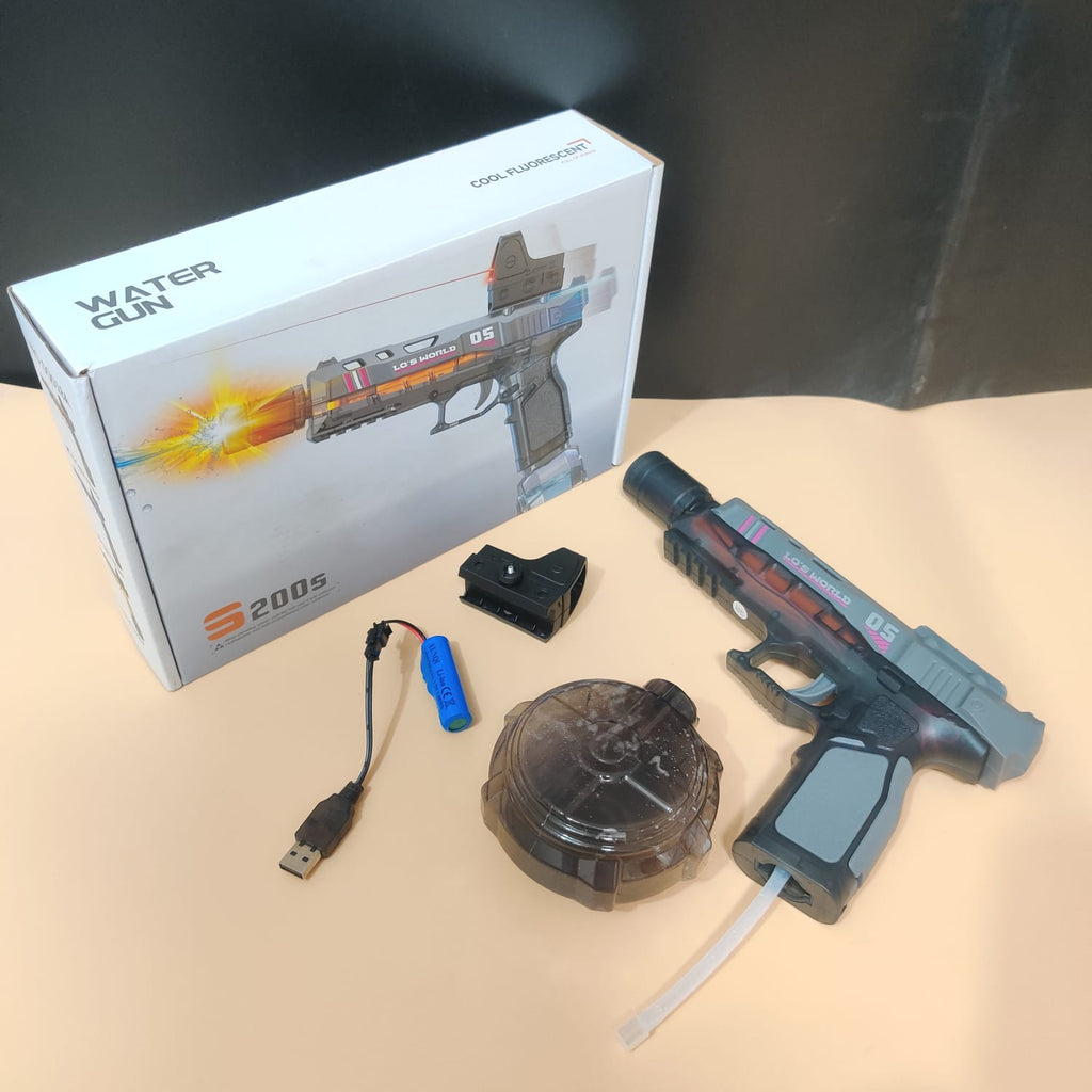 𝗦𝟮𝟬𝟬𝗦 𝗥𝗲𝗰𝗵𝗮𝗿𝗴𝗲𝗮𝗯𝗹𝗲 𝗘𝗹𝗲𝗰𝘁𝗿𝗶𝗰 𝗪𝗮𝘁𝗲𝗿 𝗕𝗹𝗮𝘀𝘁𝗲𝗿 𝗧𝗼𝘆 𝘄𝗶𝘁𝗵 𝗠𝘂𝘇𝘇𝗹𝗲 𝗟𝗶𝗴𝗵𝘁𝘀 & 𝗙𝗶𝗿𝗶𝗻𝗴 𝗦𝗼𝘂𝗻𝗱𝘀